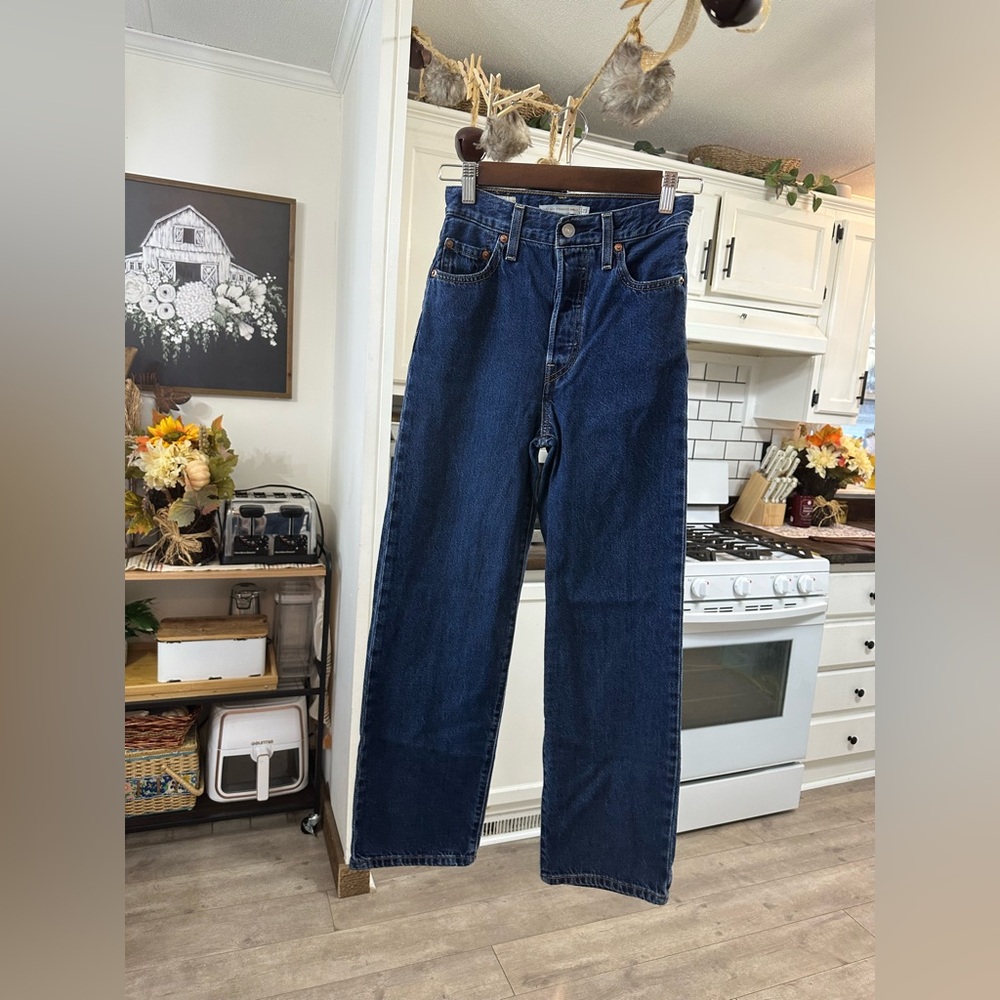 Levi's Premium 90s Ribcage Straight Ankle Jeans Size 23, RARE SIZE FIND Like New - Picture 16 of 16